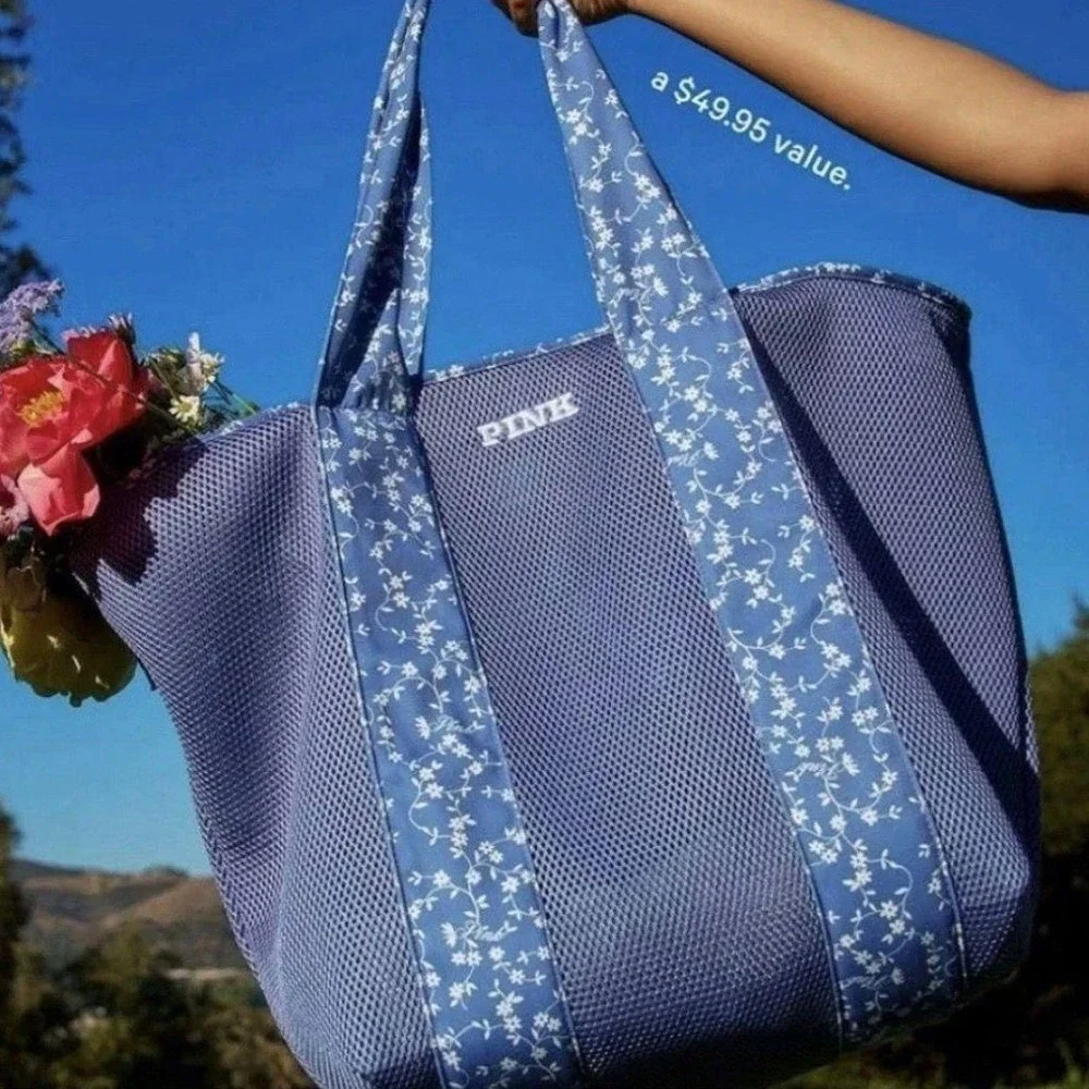 PINK Victorias Secret beach enhances bag